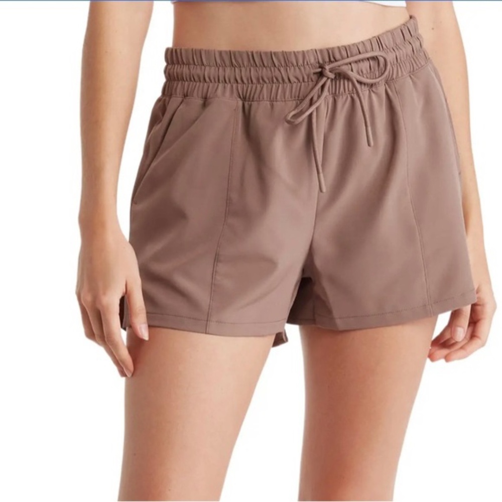 90 DEGREE By Reflex women’s waistband shorts with underwear mocha brown size 1X